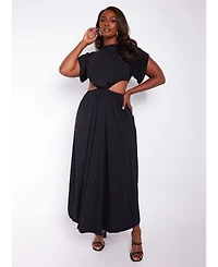 Rebdolls Women's Cut Out Maxi A Line Dress - Black