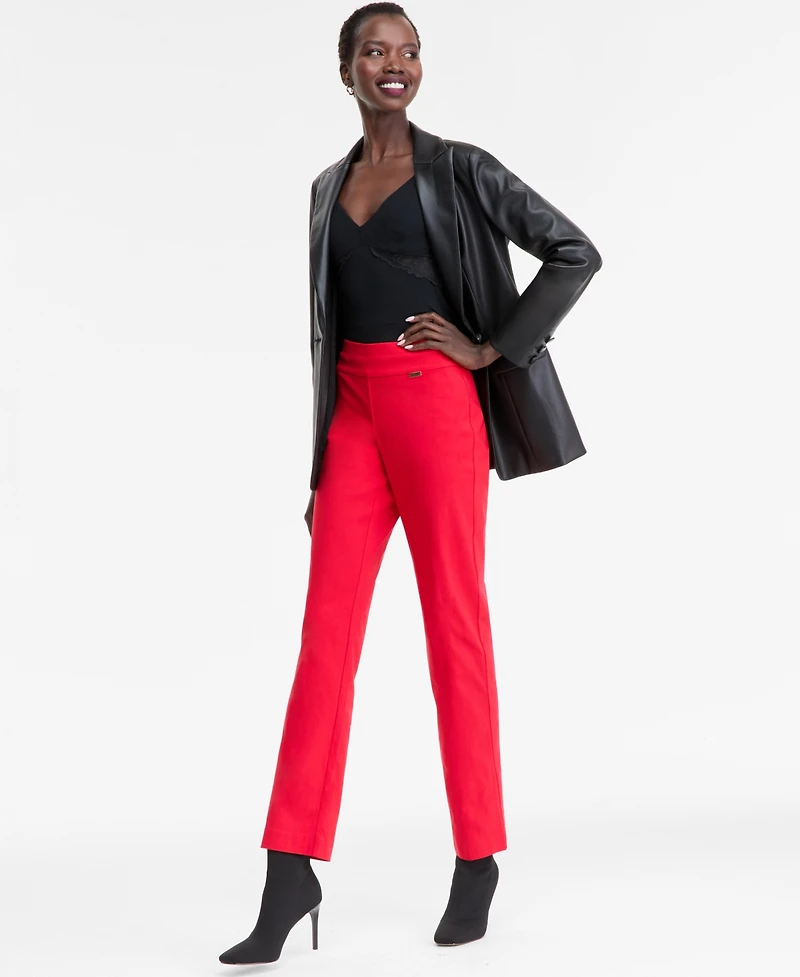 I.n.c. International Concepts Women's Tummy-Control Pull-On Straight-Leg Pants, Created for Macy's