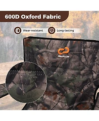 Costway 360° Swivel Hunting Chair with Mesh Cup Holder & Storage Pockets Cozy Backrest