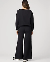 Cable & Gauge Boat Neck Top Wide Leg Pant Lounge Set