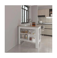 We Have Furniture Kitchen Island Ada, Kitchen, Taupe / White