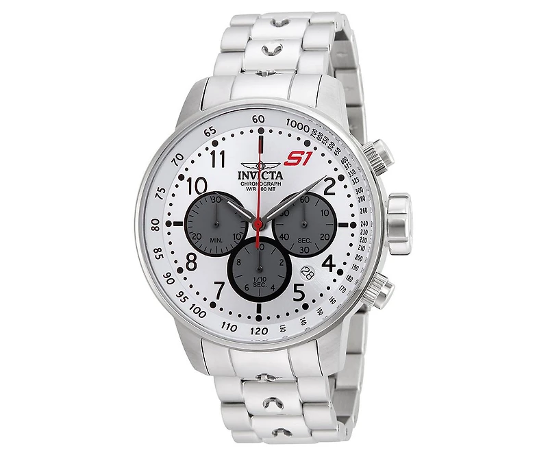 Invicta Men's 23083 S1 Rally Quartz Chronograph Silver, Grey Dial Watch