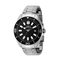 Invicta Men's 46316 Pro Diver Quartz 3 Hand Black Dial Watch