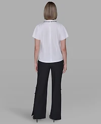 Karl Lagerfeld Paris Women's Mock Neck Top