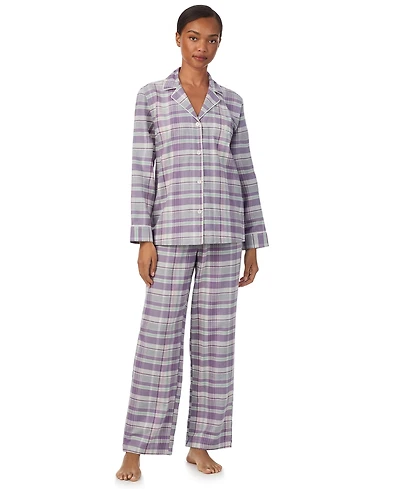 Lauren Ralph Petite 2 Piece Long Sleeves Top and Pants Pajama Set
