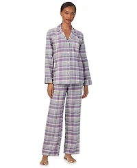Lauren Ralph Petite 2 Piece Long Sleeves Top and Pants Pajama Set