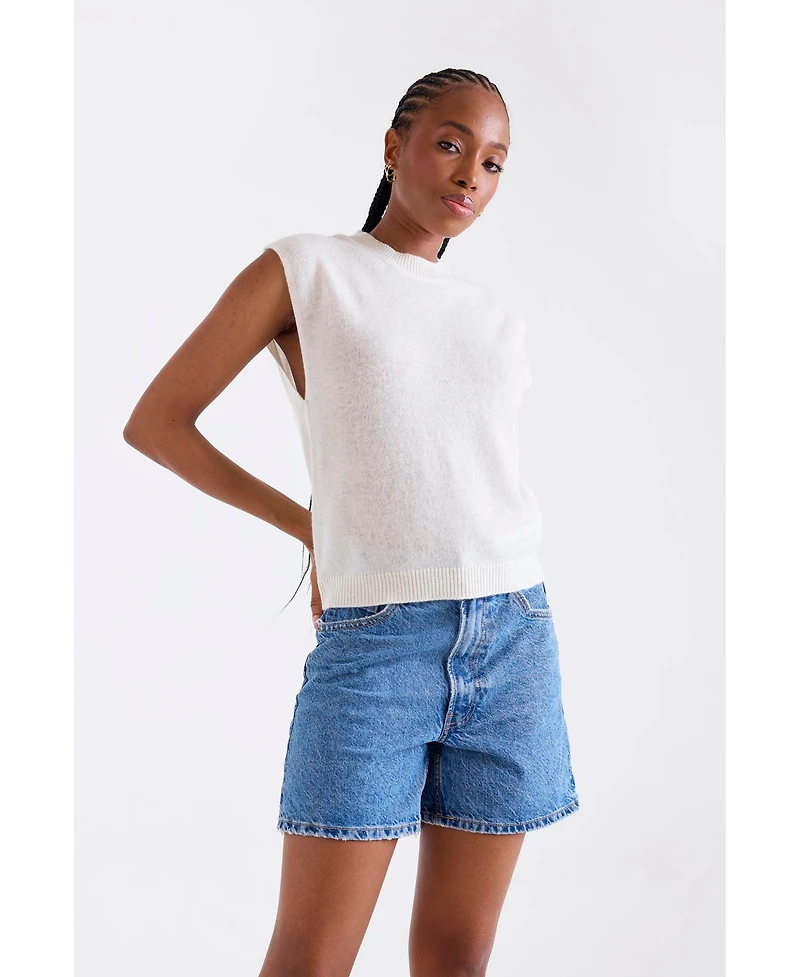 1982 Women's Zarah Crew Neck Cashmere Knit Vest