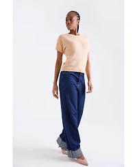 1982 Women's Esme Short Sleeve Crew Neck Cashmere Top