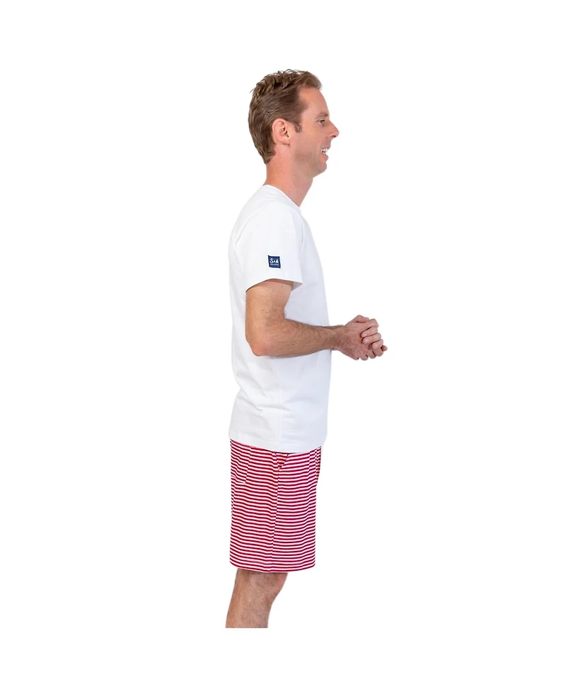 Sant and Abel Men's Red Stripe Jersey Sleep Shorts
