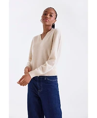 1982 Women's Indigo Vee V-Neck Cashmere Sweater