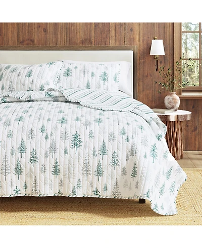 Linery & Co. Rustic Woodland Reversible Microfiber Quilt Set with Shams