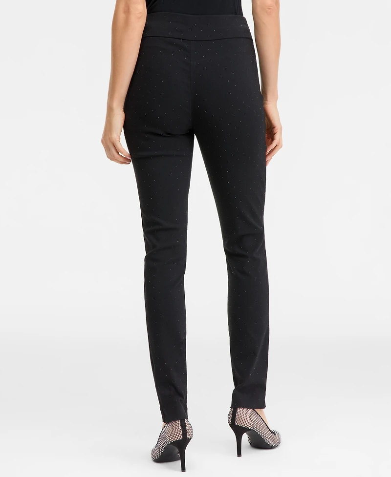 I.n.c. International Concepts Women's Rhinestone Twill Skinny Pants, Macy's Exclusive