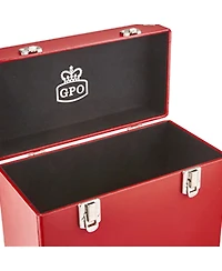 Gpo Retro SWB18RED 12" Vinyl Record Case 35 Count Capacity with Removable Lid - Red