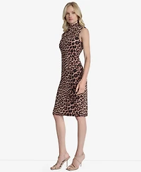 Dkny Women's Sleeveless Mock Neck Sheath Dress