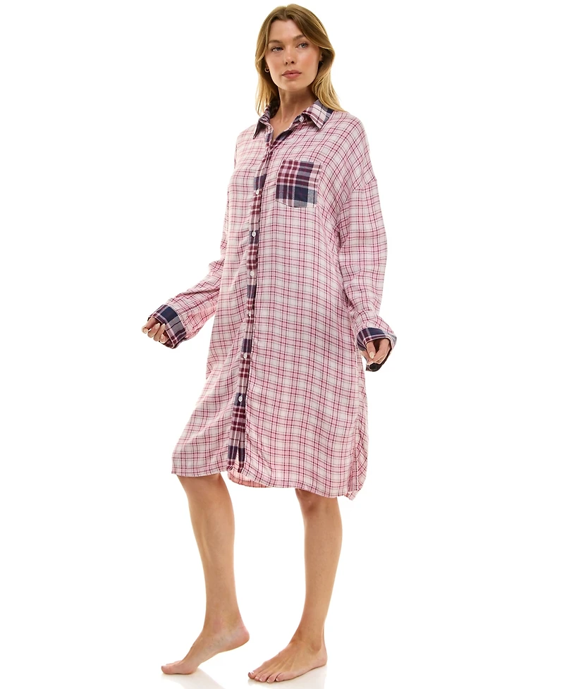 Roudelain Women's Collared Sleepshirt