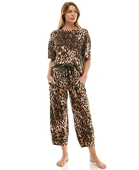 Roudelain Women's Boxy T-Shirt and Barrel Leg Pants Set