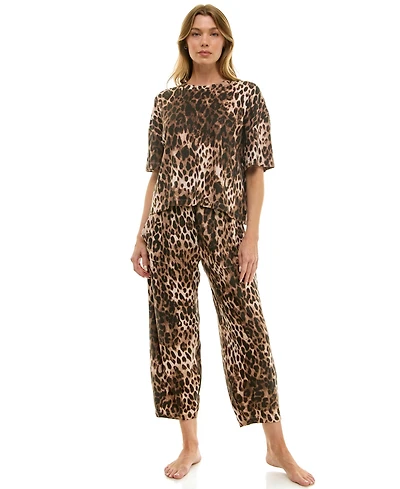 Roudelain Women's Boxy T-Shirt and Barrel Leg Pants Set