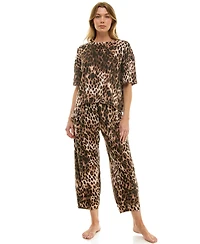 Roudelain Women's Boxy T-Shirt and Barrel Leg Pants Set
