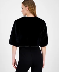 Anne Klein Women's Faux Fur Open Front Shrug