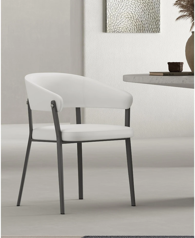 Manhattan Comfort Belle Textured 22.9" Leatherette Upholstered Dining Chair