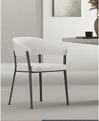 Manhattan Comfort Belle Textured 22.9" Leatherette Upholstered Dining Chair