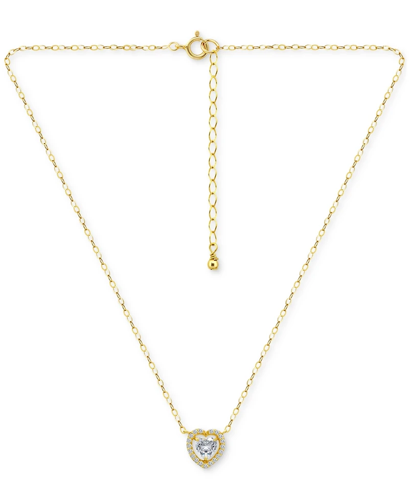 Giani Bernini Heart Cut Necklace (1-1/2 ct. t.w.) in Gold Plated Sterling Silver, Macy's Exclusive