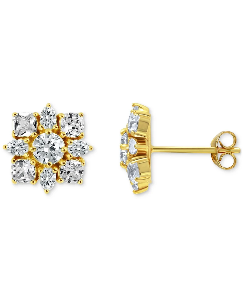 Giani Bernini Stud Earrings (3-1/3 ct.t.w) in 18K Gold Plated Sterling Silver, Macy's Exclusive