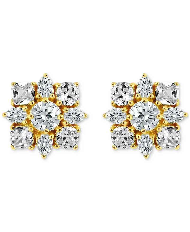 Giani Bernini Stud Earrings (3-1/3 ct.t.w) in 18K Gold Plated Sterling Silver, Macy's Exclusive