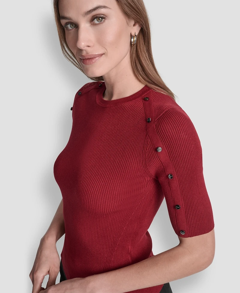Dkny Petite Short Sleeve Sweater