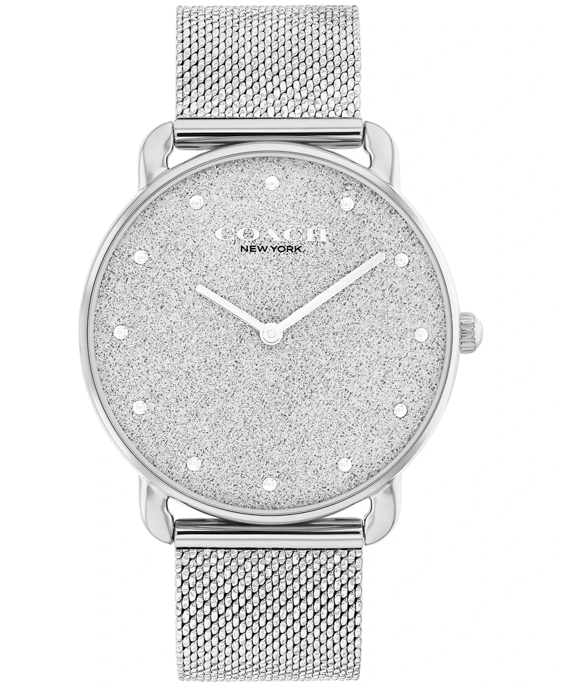Coach Women's Elliot Silver Tone Stainless Steel Mesh Bracelet Watch, 36mm