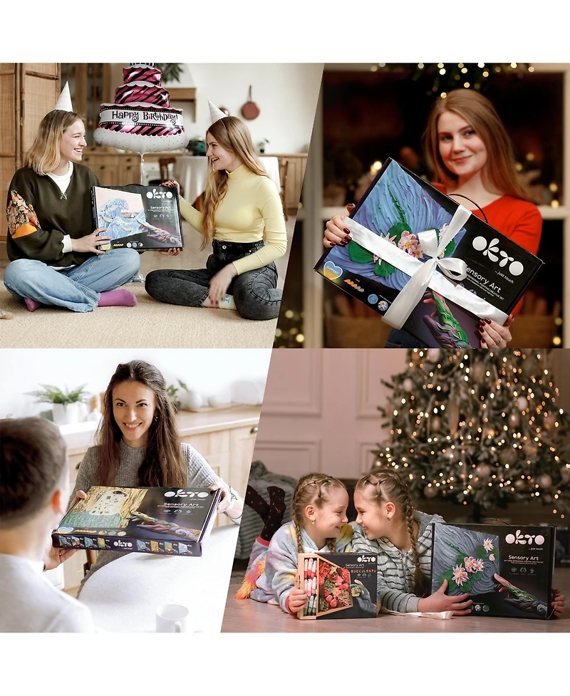 Wise Elk Okto Sensory Art 3D Painting "Starry Night" – 11.8" x 15.7" Canvas Kit