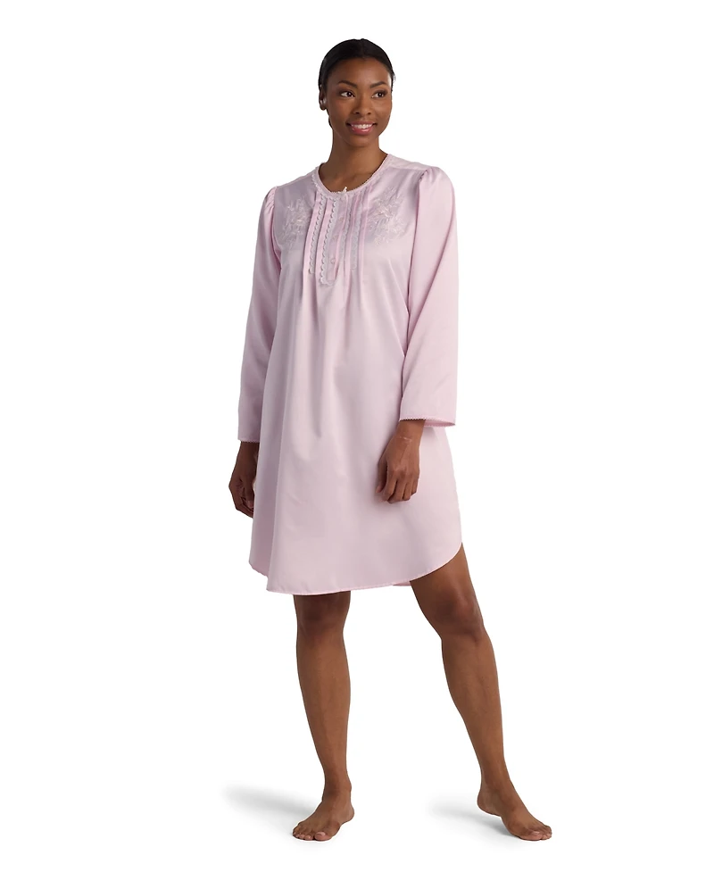 Miss Elaine Women's Round Neck Long Sleeve Gown