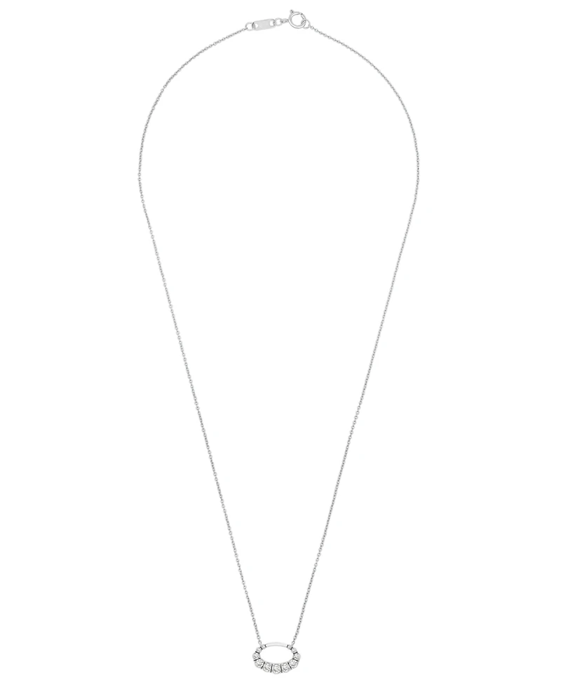 Diamond Oval Necklace (1/3 ct.t.w.) in 10k White Gold