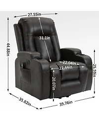 Clihome Infinite Position Up to 350 Lbs Power Lift Recliner Chair for Elderly Heavy Duty Motion Mechanism with 8 Point Vibration Massage and Lumbar He