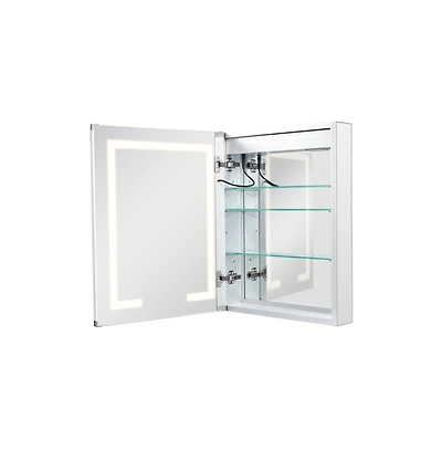 Slickblue Lighted Medicine Cabinet with 2-Side Mirrors for Recessed Wall Mount