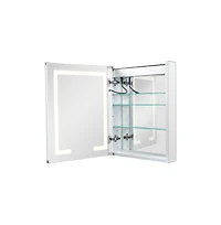 Slickblue Lighted Medicine Cabinet with 2-Side Mirrors for Recessed Wall Mount