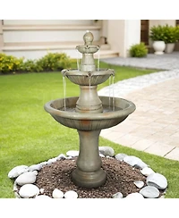 SunJet 51.5” High 3-Tiers Modern Concrete Outdoor Water Fountain