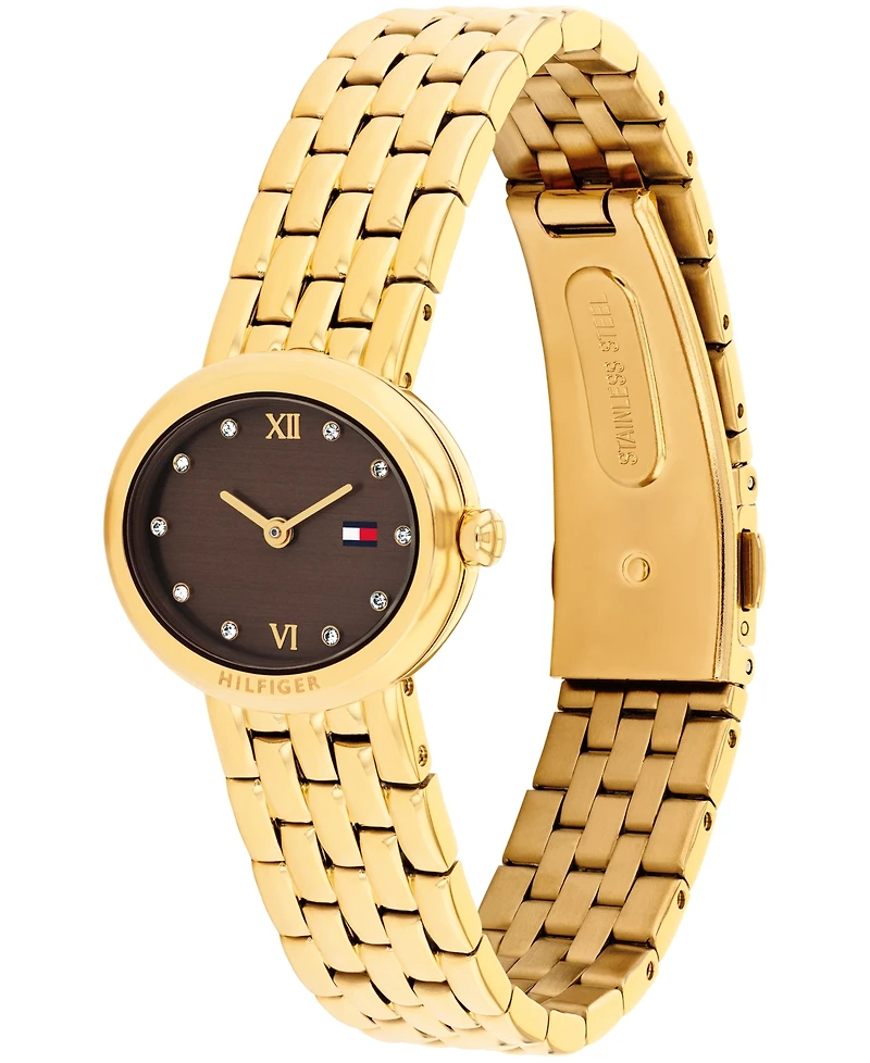 Tommy Hilfiger Women's Quartz Gold Tone Stainless Steel Bracelet Watch, 25mm