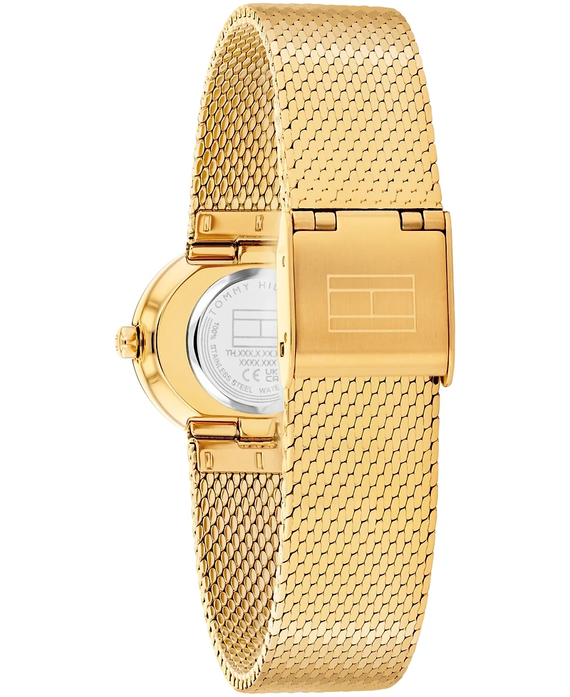 Tommy Hilfiger Women's Quartz Gold Tone Stainless Steel Mesh Bracelet Watch, 25mm