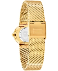 Tommy Hilfiger Women's Quartz Gold Tone Stainless Steel Mesh Bracelet Watch, 25mm