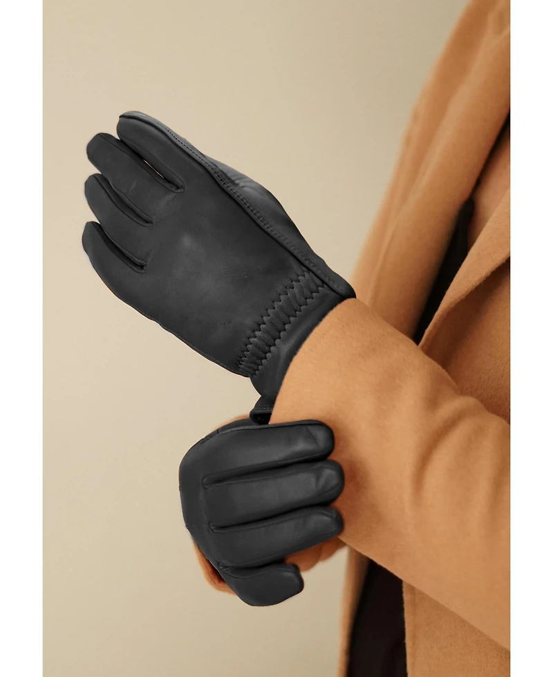 Women`s Premium Lamb Leather Touchscreen Gloves "Sadie