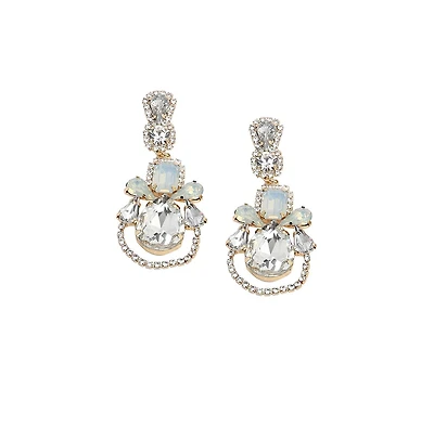 Sohi Rhinestones Drop Earrings