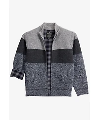 Xray Boys Full Zip Mock Neck Sweater With Fleece Lining