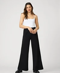 Cable & Gauge Women's Pleated Wide Leg Stretch Trouser