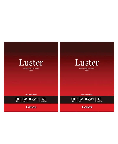 Canon 2 Pack Canon Lu-101 Pro Luster Photo Paper (8.5x11", 50 Sheets, 255 gsm)