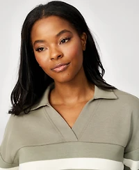 Cable & Gauge Women's Striped Polo Jogger Lounge Set