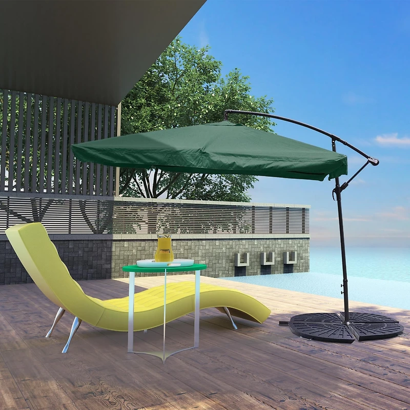 Yescom 4 Pcs 26.5 lbs 19" Cast Polyresin Rust-Free Fan Shaped Resin Beton Base Umbrella Stand Holder,YES0362