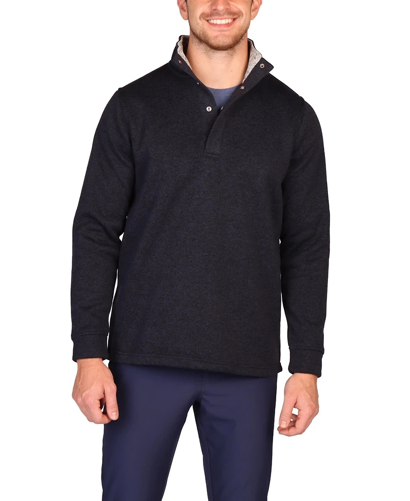 Tailorbyrd Men's Sweater Knit Snap Placket Pullover