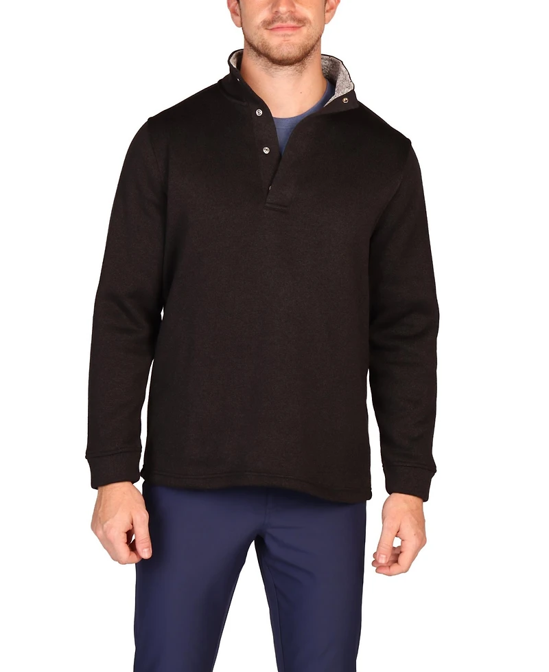 Tailorbyrd Men's Sweater Knit Snap Placket Pullover