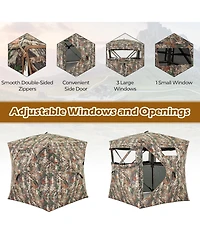 Mecale 360° One Way See Through Hunting Blind Ground Blind with Portable Carrying Bag